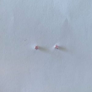 Delicate Dainty Small Pink Gemstone Stud Earrings
